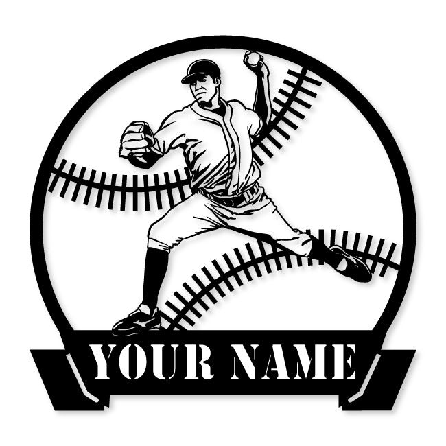 Pitcher Baseball Silhouette Wall Decal