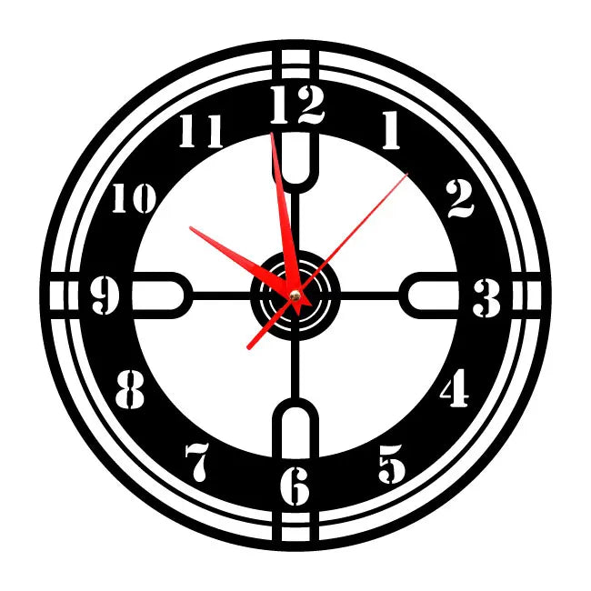 Round Metal Wall Clock with Red Hands – Artzy Shack