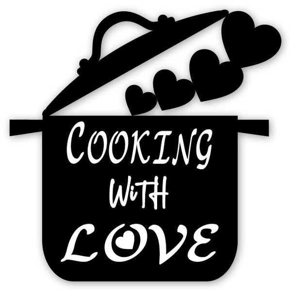Ktchen Metal Wall Decor With Cooking With Love Pot | artzyshack.com
