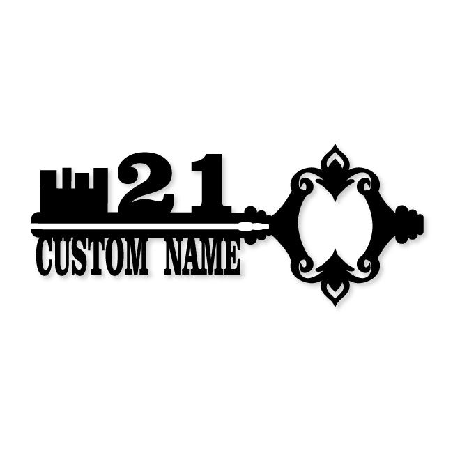 Metal Décor Wall Art 21st Birthday Custom Key Antique Monogram | artzyshack.com