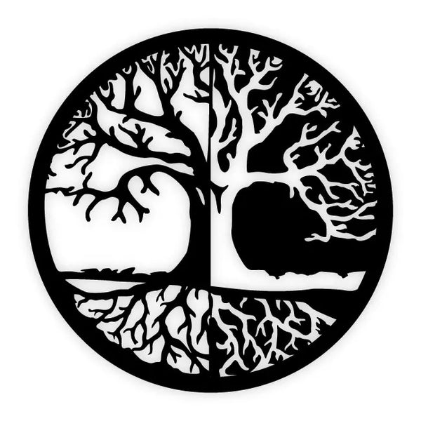Metal Décor Black and White Tree of Life Wall spiritual Art | artzyshack.com