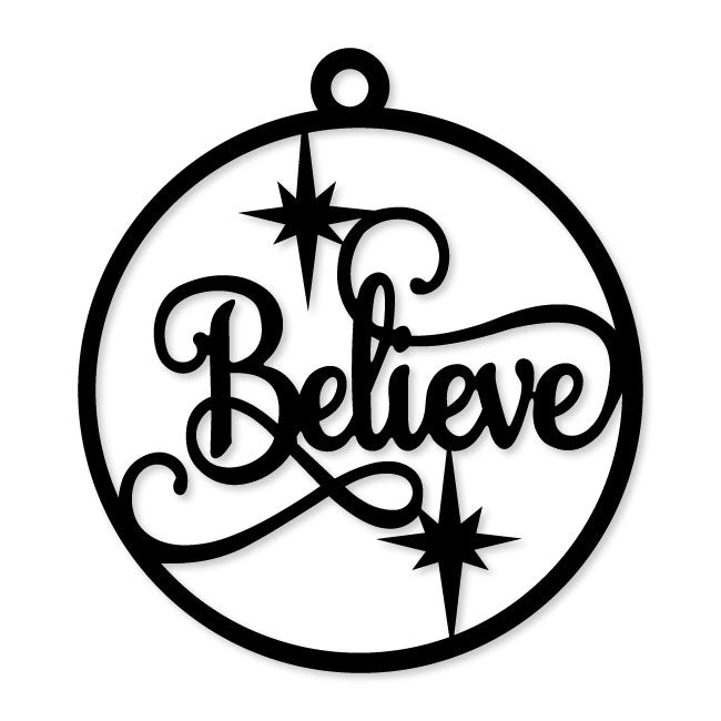 Christmas Believe Ornaments Metal Wall Art | artzyshack.com