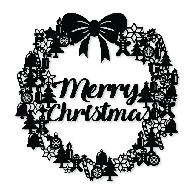 Merry Christmas Wreath Ball Metal Wall Art Ball | artzyshack.com