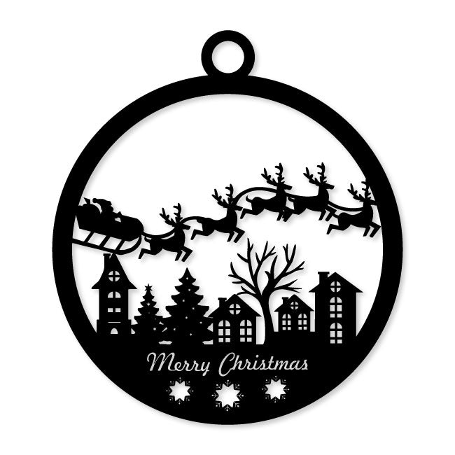 Merry Christmas Santa Reindeer Metal Wall Art | artzyshack.com