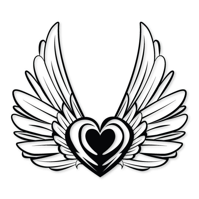 Metal Decor with Wings & Heart Center | artzyshack.com