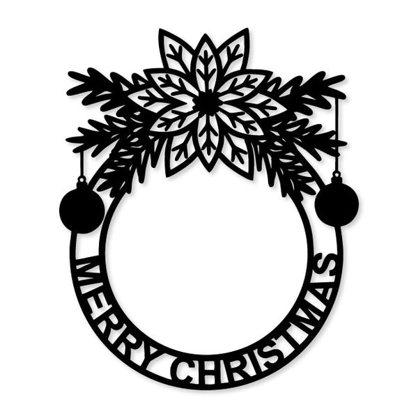 Wreath Merry Cristmas 2 Bells Metal Wall Art | artzyshack.com
