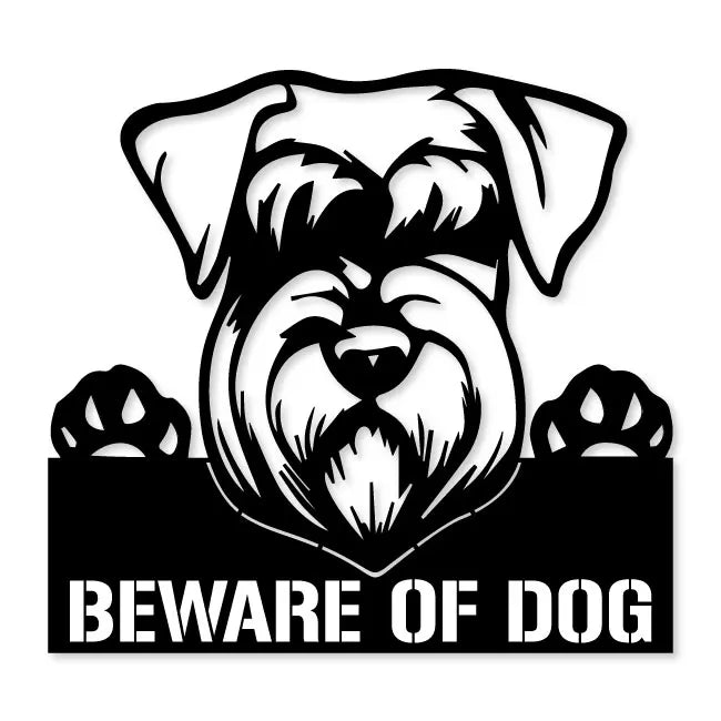 Metal Wall Art Schnauzer Dog wall Décor Beware of Dog Sign | artzyshack.com