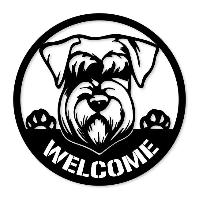 Metal Wall Art Schnauzer Dog wall Décor Custom Name Sign | artzyshack.com